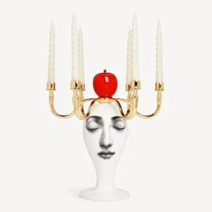 Fornasetti Candelabro Sul Tardi - Decoro Peccato Originale - Fragranza Frutto Proibito^ Candele Profumate