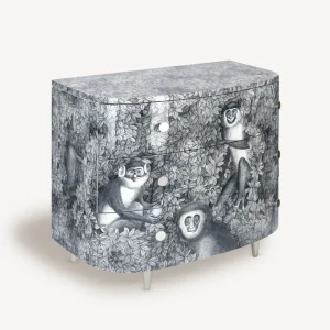 Fornasetti Cassettiera Curva Scimmie^ Cassettiera