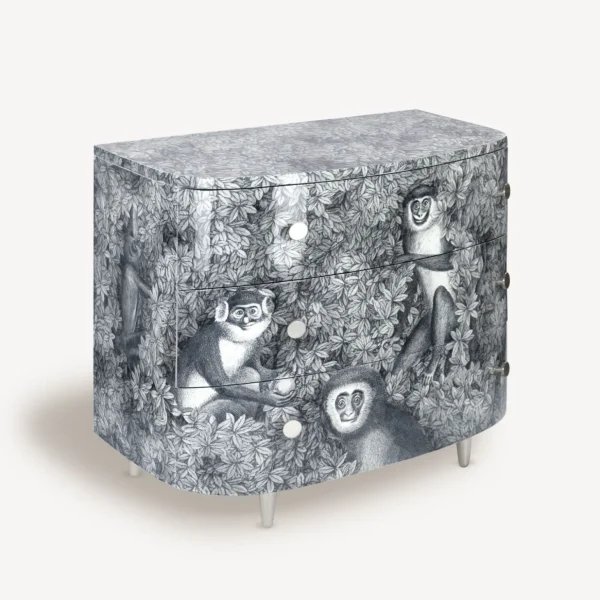 Fornasetti Cassettiera Curva Scimmie^ Cassettiera