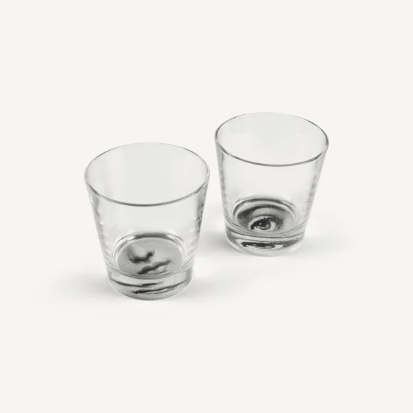Fornasetti Set 2 Bicchieri Occhio E Bocca^ Bicchieri E Sottobicchieri