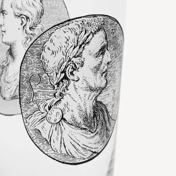 Fornasetti Set 2 Bicchieri Soda Cammei^ Bicchieri E Sottobicchieri