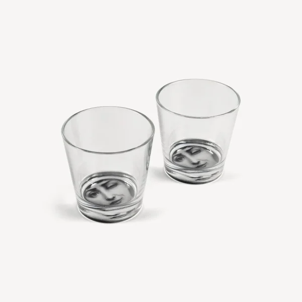 Fornasetti Set 2 Bicchieri Tema E Variazioni^ Bicchieri E Sottobicchieri