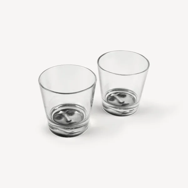 Fornasetti Set 2 Bicchieri Tema E Variazioni^ Bicchieri E Sottobicchieri