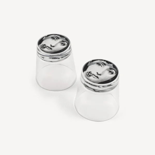 Fornasetti Set 2 Bicchieri Tema E Variazioni^ Bicchieri E Sottobicchieri