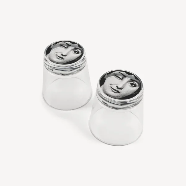 Fornasetti Set 2 Bicchieri Tema E Variazioni^ Bicchieri E Sottobicchieri