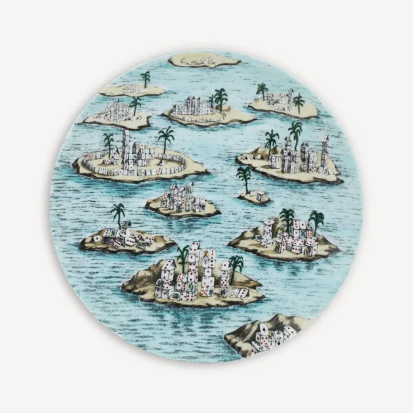 Fornasetti Set 12 Piatti Citta Di Carte^ Piatti Decorativi