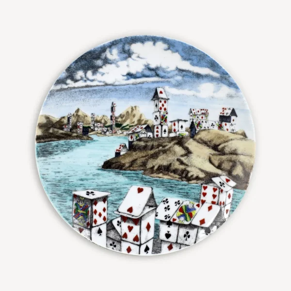 Fornasetti Set 12 Piatti Citta Di Carte^ Piatti Decorativi