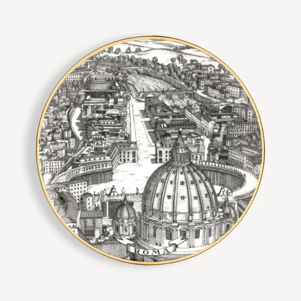 Fornasetti Set 6 Piatti Citta D'Italia^ Piatti Decorativi