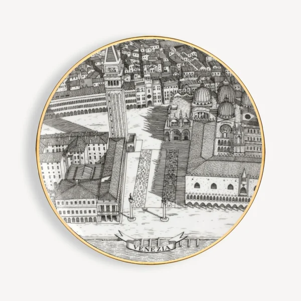 Fornasetti Set 6 Piatti Citta D'Italia^ Piatti Decorativi