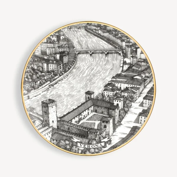 Fornasetti Set 6 Piatti Citta D'Italia^ Piatti Decorativi