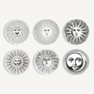 Fornasetti Set 6 Piatti Soli E Lune^ Piatti Decorativi