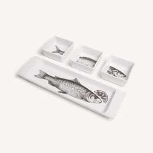 Fornasetti Set Antipasto Pesci^ Set Di Antipasti E Centrotavola