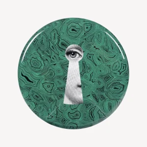 Fornasetti Sgabello Serratura Su Malachite^ Sgabelli