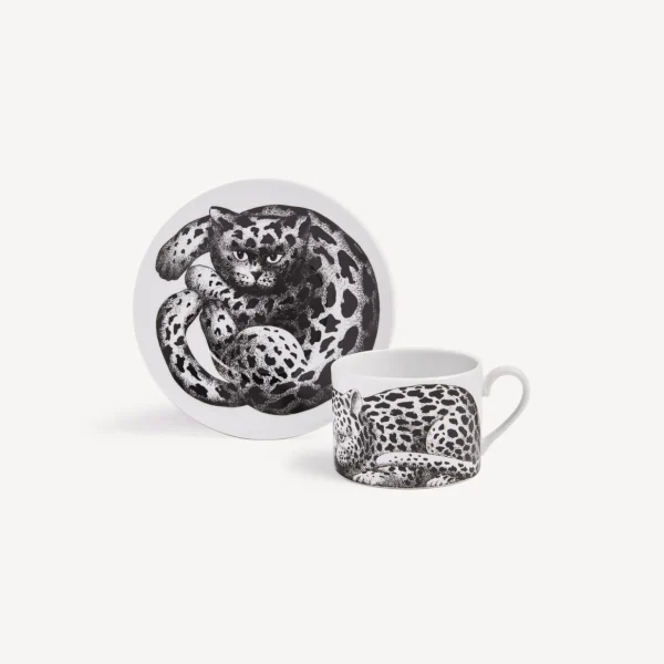 Fornasetti Tazza Da Te Alta Fedelta Pelle Leopardato^ Set Da Te E Caffe