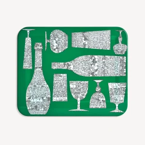 Fornasetti Vassoio Rettangolare Bottiglie Cocktail^ Vassoi E Pliants Decorativi